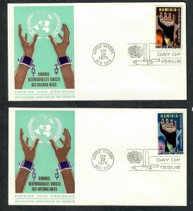 United Nations New York #263 - 264 Namibia unaddressed FDCs