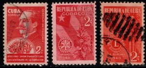 1940 Cuba Scott #- 361-3 50th Anniversary Of Pan American Union Set/3 Used