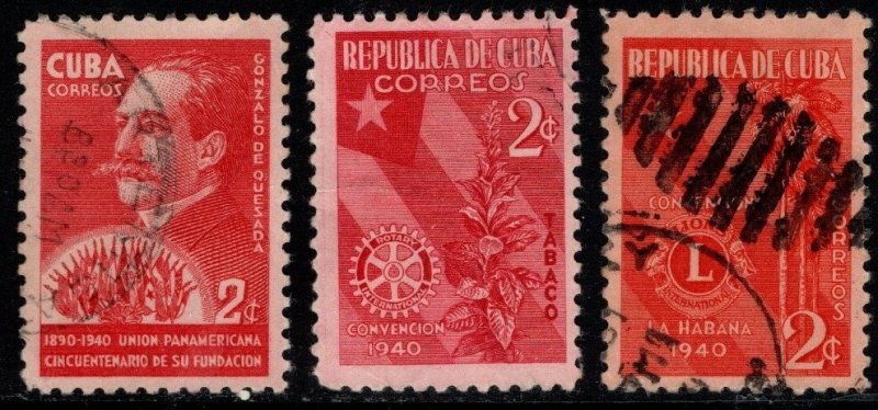 1940 Cuba Scott #- 361-3 50th Anniversary Of Pan American Union Set/3 Used