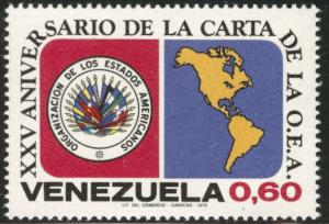 Venezuela  Scott 1031 MNH**  1973 OAS map stamp