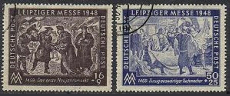 Germany-GDR 10NB1-NB2, CTO. Mi 198-199. Leipzig Autumn Fair, Soviet zone, 1948.