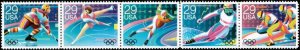 1992 29c France XVI Olympic Winter Games, Strip of 5 Scott 2611-15 Mint F/VF NH