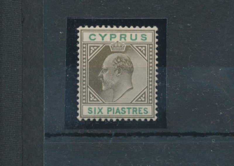 1902-04 Cyprus, Stanley Gibbons #55 - 6 Seppia and Green Plates - MH*