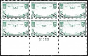 C 21 Mint NH P/B (#21622) 20c Airmail 1937 Cv85.00