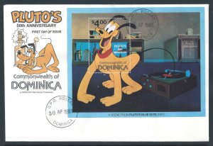 Dominica #695 (SS FDC) Disney - Pluto
