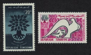 Tunisia World Refugee Year 2v 1960 MNH SC#366-367 SG#511-512