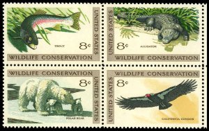 US Sc 1427-30 F-VF/MNH Se Tenant Block - 1971 Wildlife Conservation