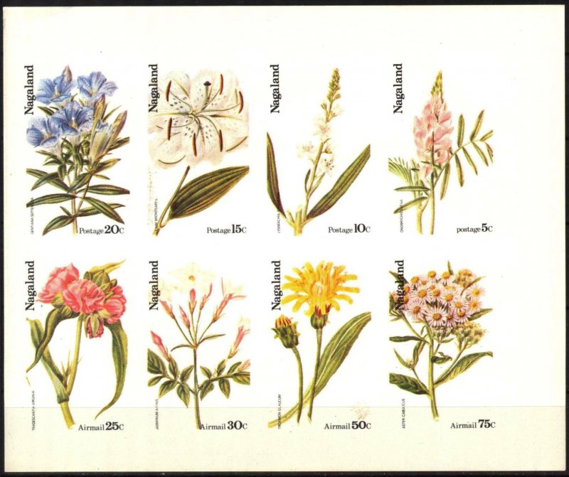 Nagaland Flowers (2) Sheet Imperf. MNH