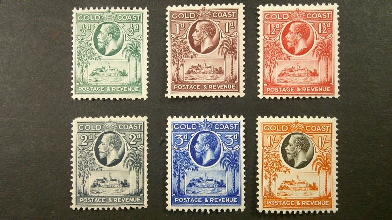 Gold Coast 1928 Scott# 98-101, 103, 105 Mint VF-XF Light Hinge set of 6