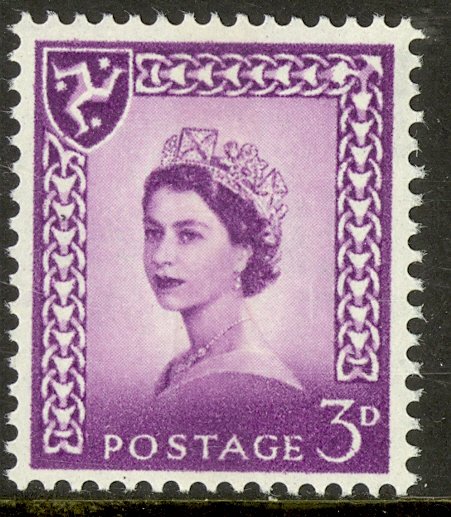 GREAT BRITAIN REGIONALS / ISLE OF MAN 1968 3d QE2 WILDING PHOSPHER Sc 2p MNH