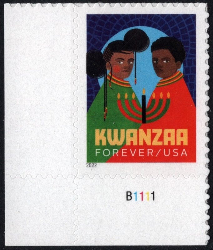 SC#5737 (Forever) Kwanzaa Plate Single (2022) SA