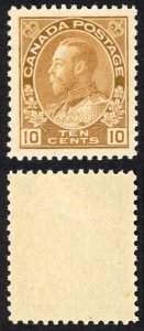 Canada SG254a 10c Yellow Brown Very Fine M/M (HM) Unitrade Cat 80