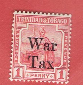 TRINIDAD & TOBAGO SCOTT#MR3 1917 SEATED BRITANNIA OVRPRINTED WAR TAX - MH