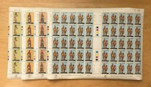 Botswana 1990 - Traditional Dress Cloths - Set of 4 Stamp Sheets Scott 476-9 MNH