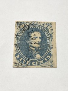 US CSA Confederate Stamp # 4 Used Extra Fine