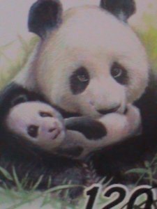 2005 KOREA STAMP: MOTHER PANDA & HER NEW BORN BABY CTO NH SOUVENIR SHEET.