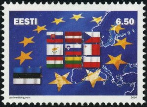 Estonia #486 Admission to European Union 6.50K Postage Stamp 2004 Eesti MLH