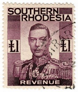 (I.B) Southern Rhodesia Revenue : Duty Stamp £1