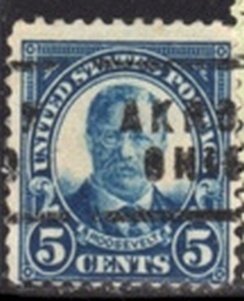 US Stamp #557xL2HS - Theodore Roosevelt 1922-25 Issue Precancel