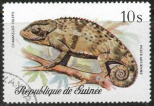 Guinea Scott C134 1977 10s Reptile stamp CV$0.75 used CTO