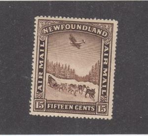 NEWFOUNDLAND  # C6 VF-MVLH 15cts  DOG SLED & AIRPLANE /WATERMARKED CAT VALUE $15