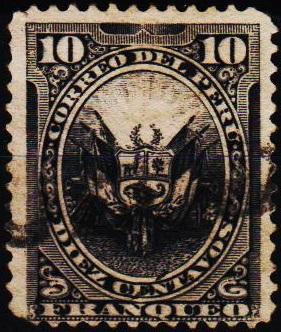 Peru. 1886 10c S.G.281 Fine Used