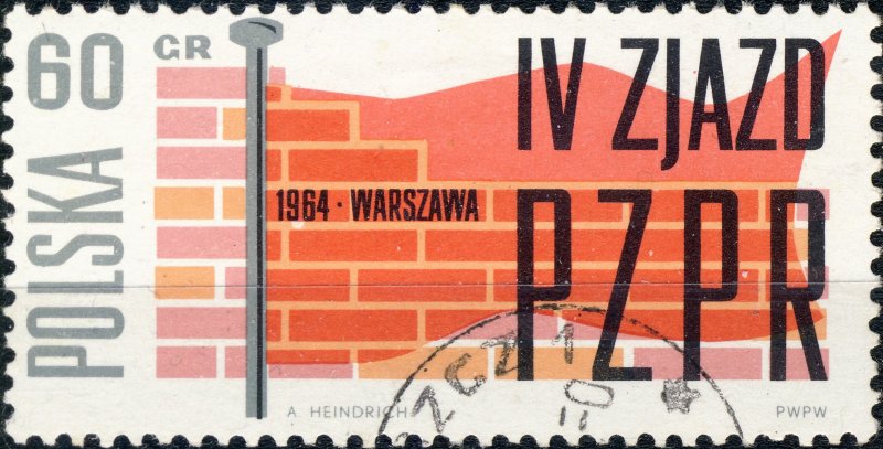 POLAND / POLEN - 1964 Mi.1499 60Gr. Workers' Party Congress - VF Used