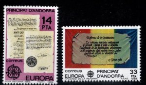 Spanish Andorra MNH 143-4 Europa New Reforms 1982