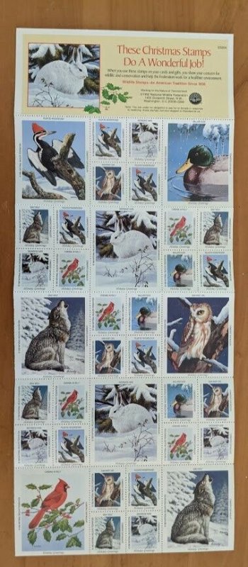 1992 National Wildlife Federation-Conservation Christmas Stamps Full Sheet of 36