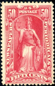 #PR119 – 1895 50c car, soft paper, wmk.. OG H. F/VF