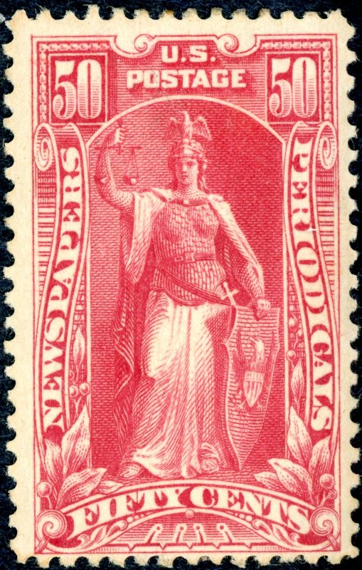 #PR119 – 1895 50c car, soft paper, wmk.. OG H. F/VF