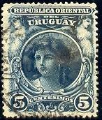 Girl's Head, Uruguay stamp SC#154 used