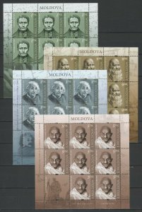 Moldova 2019 Famous people, Gandhi, Da Vinci, Einstein, Braille MNH Full sheet