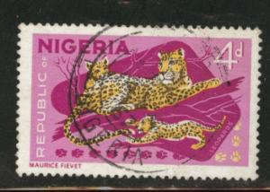 Nigeria Scott 189 used 1965 leopard perf 14x13.5 stamp cv$3