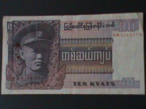 ​BURMA-UNION BANK-$10-KYATS-NEAR.UNCIR-VF-HARD TO FIND WE SHIP TO WORLDWIDE