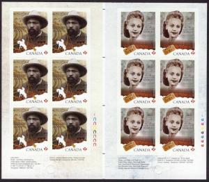 NEVER FOLDED = BLACK HISTORY = GUTTER Booklet of 2x6 sts MNH Canada 2012 #2521b