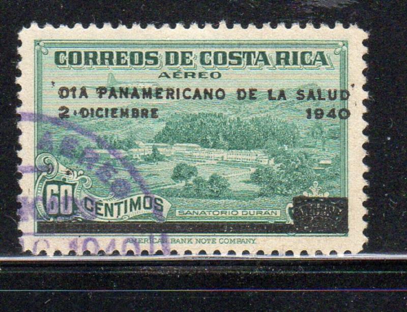 COSTA RICA #C50  1940  60c   DURAN STADIUM  OVPRT.     F-VF USED