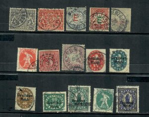 GERMAN OLD STAMPS FROM BAVARIA x15,LOT C NOT FULLY CHECKED,USED 