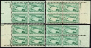 US Stamp #1009 MNH Grand Coulee Dam Matched Plate Blocks of 4