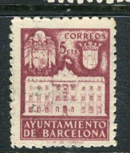 SPAIN; 1930s early Barcelona Local Civil War period issues fine used value