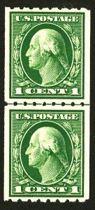 U.S. #410 MINT LINE PAIR OG NH