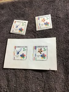 Cuba-1962-Scott.# 745-746-746a.Festival for Peace,Helsinki.Complete Set MNH