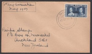 NIUE 1937 Coronation 2½d on cover - first day cancel........................U749