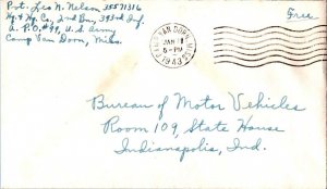 United States A.P.O.'s Soldier's Free Mail 1943 Camp Van Dorn, Miss. A.P.O. 9...