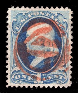 MOMEN: US STAMPS #182 RED FANCY MASONIC USED PF GRADED CERT XF-90 LOT #81776