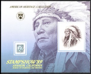 US #565 Stamp Show 1989 Anaheim, California Souvenir Sheet, EST. $25-$30, bol...