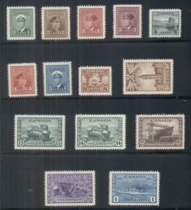 CANADA #249-62, Complete set, og, NH, VF, Scott $194.00
