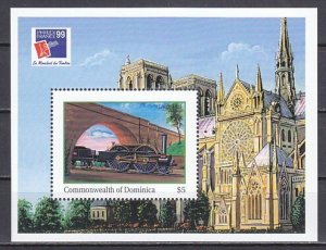 Dominica, Scott cat. 2148. Philexfrance Stamp Expo. Old Locomotive s/sheet. ^