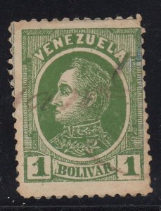 Venezuela 1880 1b Green Bolivar Used. Scott 73