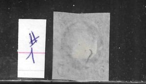 US #1 1847 BENJAMIN FRANKLIN 5 CENTS (RED BROWN) BLUISH PAPER- USED